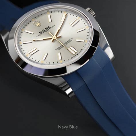 rolex oyster perpetual blue strap|Rolex Oyster Perpetual metal strap.